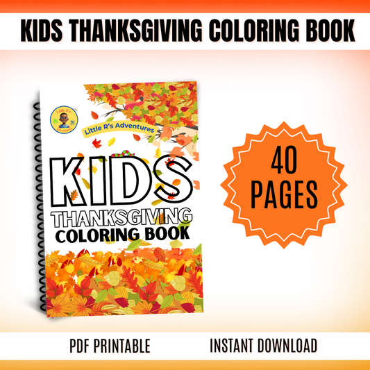 Kids Thanksgiving Printable Coloring and Activity Book