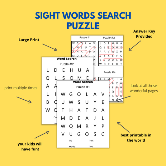 Sight Word Search and Coloring Printable Book - Little Rs Adventures