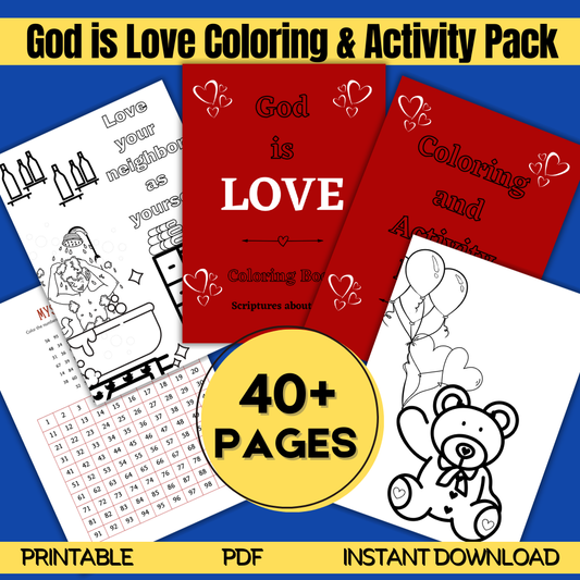 God is Love Coloring & Activity Printable | Little Rs Adventures