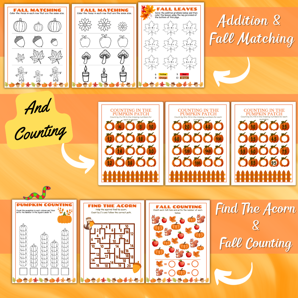 Kids Fall Activity and Coloring Printable Book - Little R's Adventures