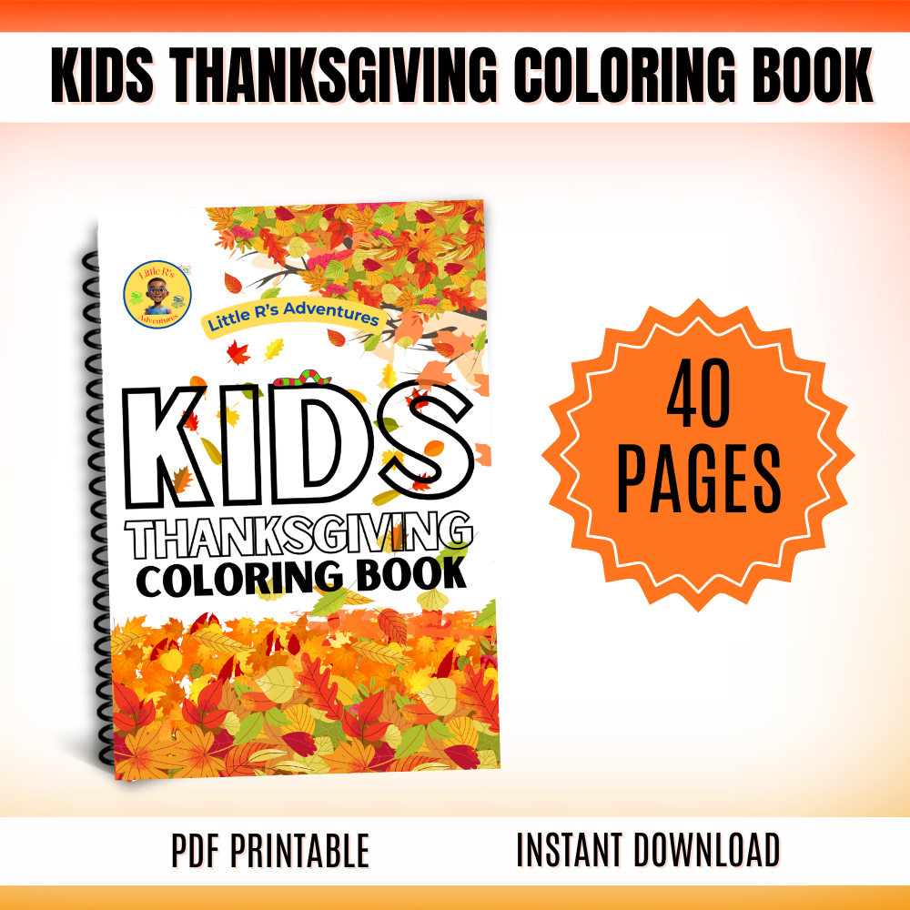 Kids Thanksgiving Printable Coloring and Activity Book