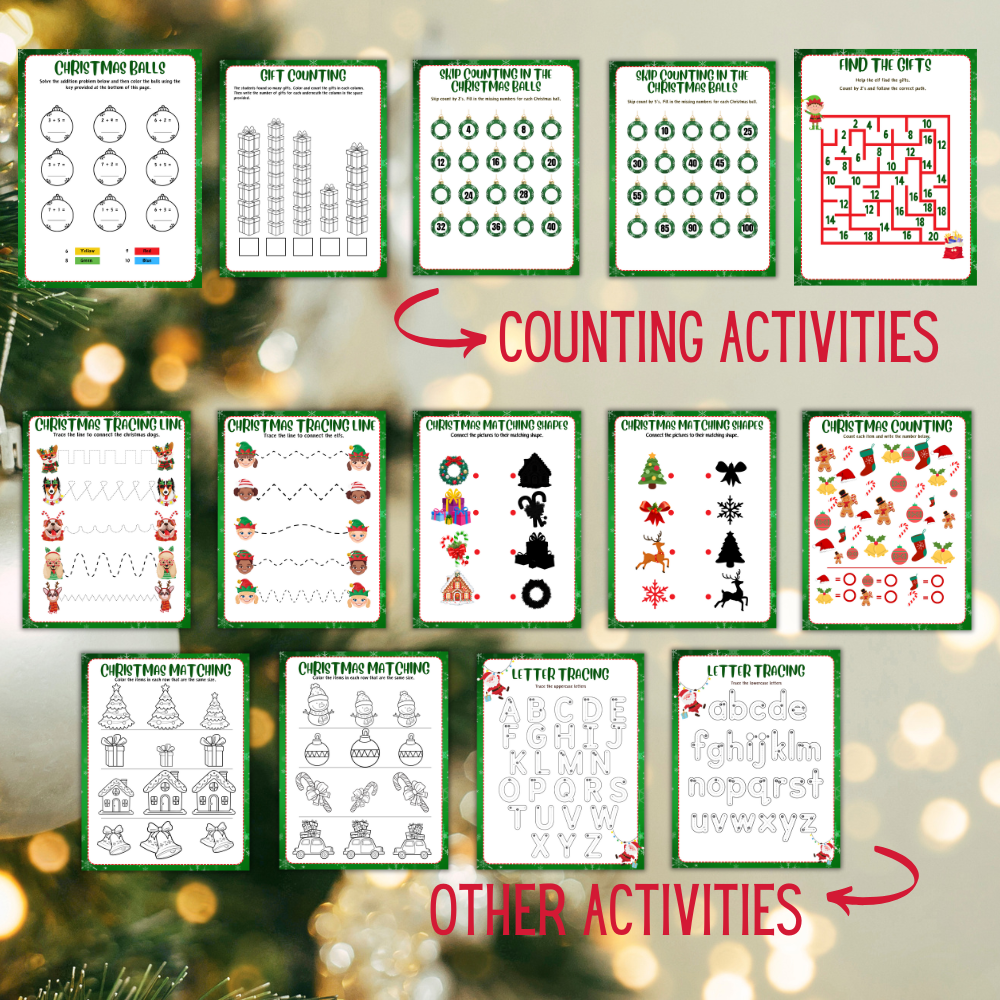 Christmas Coloring and Activity Printable Book | Little Rs Adventures