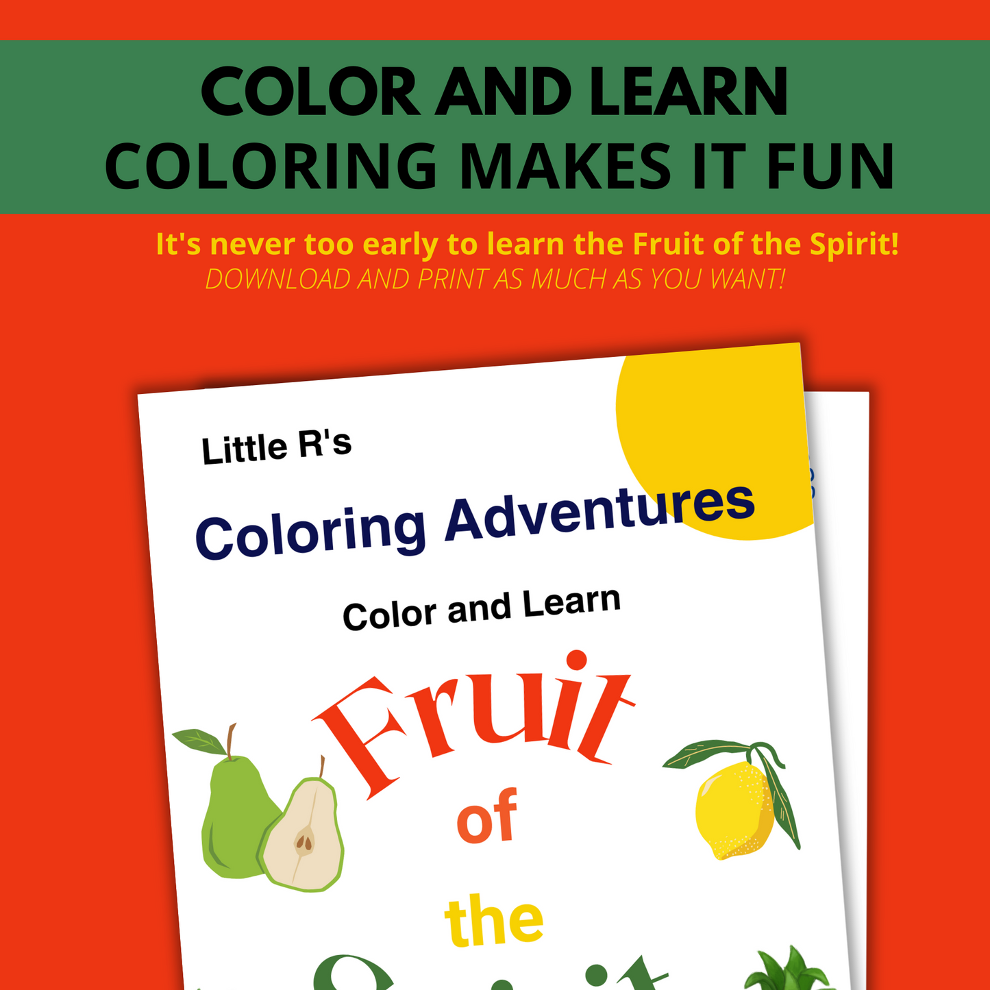 Fruit of the Spirit Coloring Printable Book