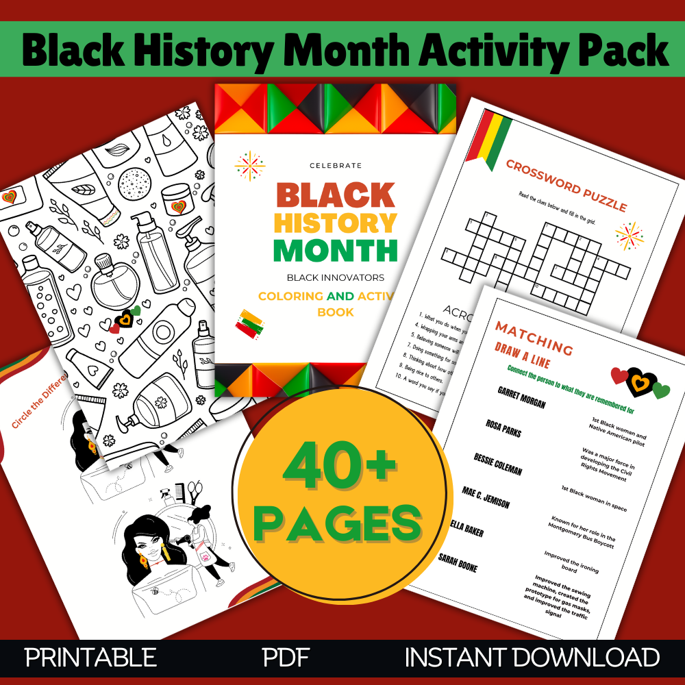 Black History Coloring and Activity Book| Little Rs Adventures