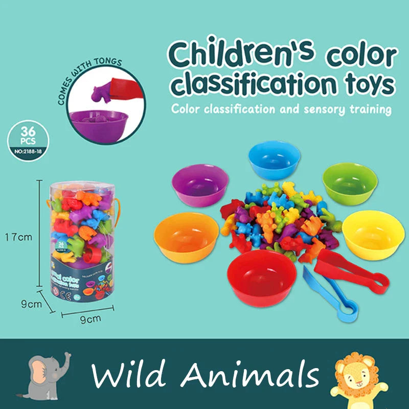 Colorful Montessori Rainbow Bears | Little Rs Adventures