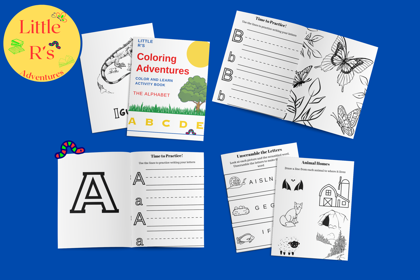 Animal Alphabet Coloring and Activity Printable Book