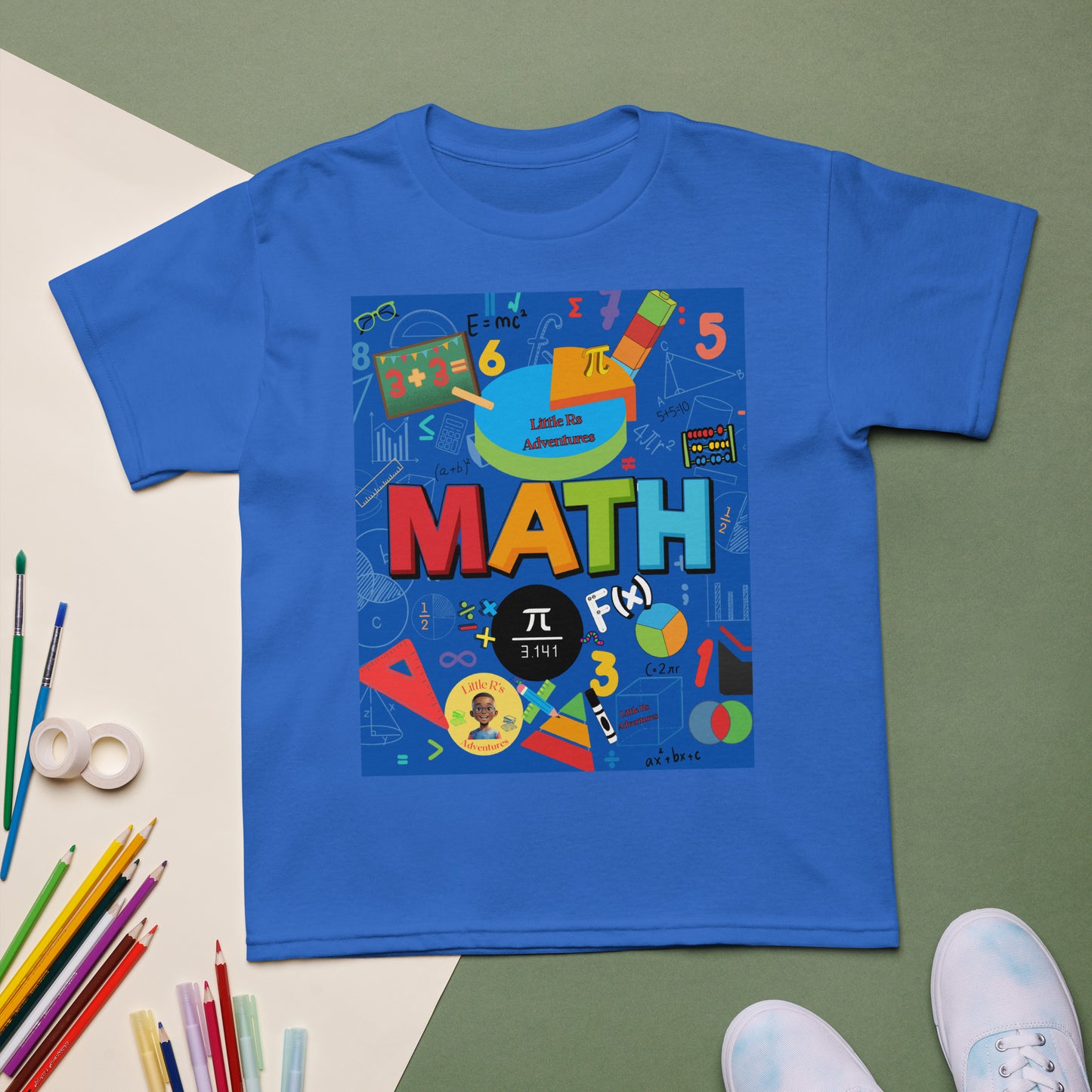 Playful Math Blue Youth T-shirt